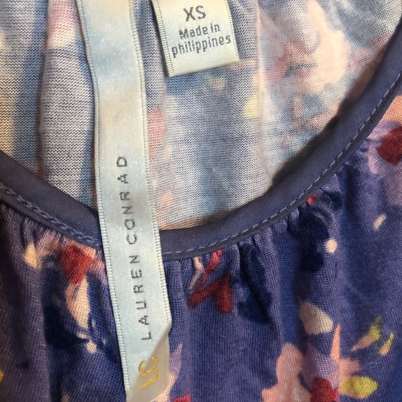 Lauren Conrad Purple Blouse Cutout Shoulders - Picture 7 of 7